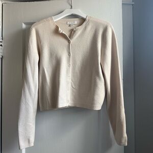 J.Crew Cream Knit Button Cardigan